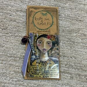 Kelly Rae Roberts Dear World Love Bookmark with Purple Accents